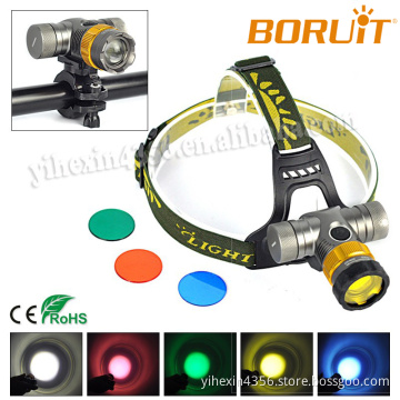 Blue/Red/Green/Yellow Filter Multicolor Bike Light Headlamp